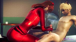 Asuka Femboy Swallows Cum in Wild Asian Anime 3Some