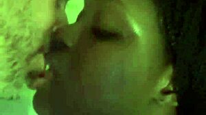 Sexy ebony goddess with big natural tits bounces in interracial 69!