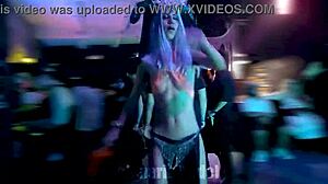 Hairy Cosplay Babe Dancing with Nip Slip Upskirt in Public