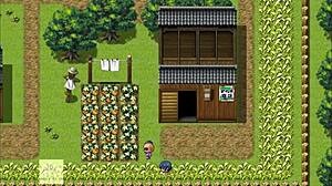 Tanned Girl Natsuki Enjoys Naked Bath in Hentai Game After Perverted Villagers