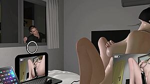 3D sexy influencer teases big dick before pussy fucking