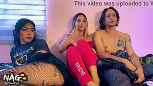 My girlfriend brings her friend over, and I end up fucking her while she's watching.