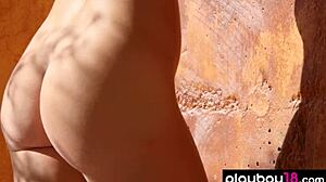 glamorous all natural teen 18+ gia ramey drops off her tiny bikini outdoor