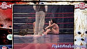 European Babes Wrestling In A Boxing Ring