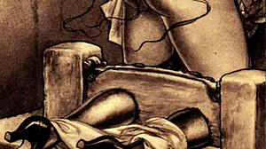 vintage erotic cartoon drawings from antique anime hentai collection