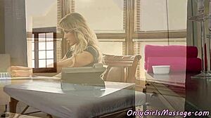 classy milf pussylicked during massage with tribbing and muff diving.