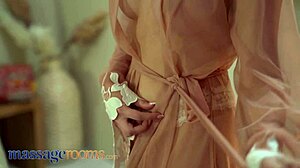 French MILF Maya Rose moans during oil-soaked handjob and multiple orgasms! She rides in cowgirl for deep pleasure.