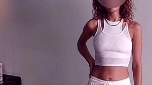 French Slim Girl Fucks Fat Mexican Man, Gives Amazing Blowjob, Cum On Tits.