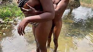 Enjoying outdoor activities with a thick body in the river.