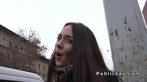 russian milf caught in public gets down dirty