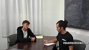 caught stealing, he seduces horny security guard for rough anal way out