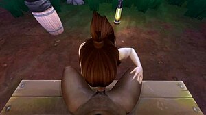 in the jungle, a big black cock surprises lara croft in sims 4