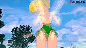 Tinker Bell grown up, fucked while fairy watches