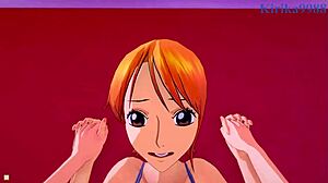 Nami's big tits bounce during intense sex in one piece pov hentai. Can you handle the creampie?