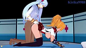 Setsuko, Excellen, and Ruri in Futanari Lesbian Creampie Action