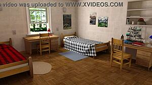 Curvy teen arrives at university in pleasure thieves game