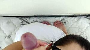 debora performs a deep throat blowjob outdoors