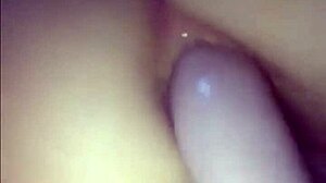 Amateur teen 18+ uses double dildo for masturbation and double penetration