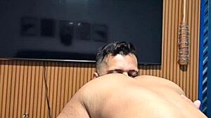 Brazilian amateur GIVING ASS and SMELLING UNDERWEAR in gay anal FUCKING with BIG BLACK COCK.