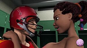 Teen babes fucked hard in locker room