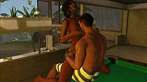 I Am Playing On The Pool Table With Cartoon Characters