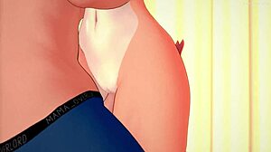 Hot girlfriend strips apron for intense hentai fuck in missionary position.