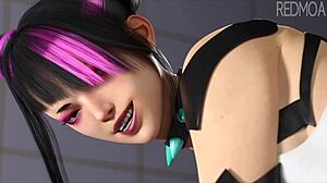 Juri Han stars in this 3D animation compilation