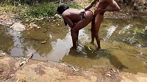 Enjoying outdoor activities with a thick body in the river.