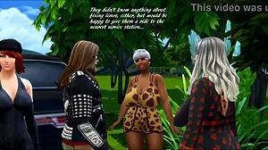 Ruby and Doris encounter suggestive roadfuckers in Sims 4.