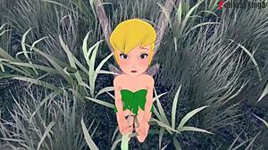 Tinker Bell grown up, fucked while fairy watches