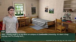 Curvy teen arrives at university in pleasure thieves game