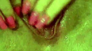 Ever seen a Japanese pussy this close while fingering in stockings?