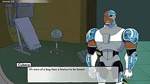 18titans part 11 features raven's boobjob in hentai style