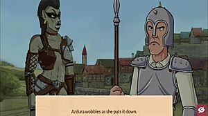 queens brothel adventure with busty orc character