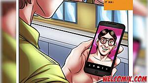 Nerd hooks up for anal sex over video call, banging a big butt woman in wild hentai.