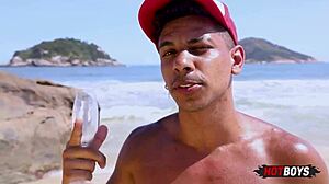 tempting gay orgy with double penetration on the beach?