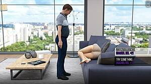 Brunette Faces Big Problems At University With Huge Tits