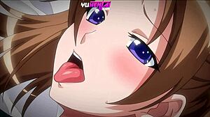 Teen stepsister glory hole threesome in hentai