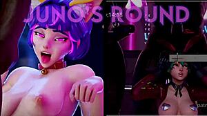 Juno Battles Kiriko In Anime Hentai Style