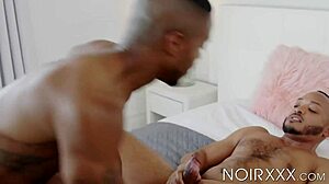 ebony dudes dillon diaz and jake waters fuck hard to release cum. intense action unfolds in raw session.