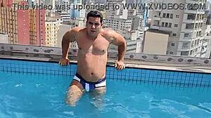 Summer day turns steamy with yuri sex by the pool