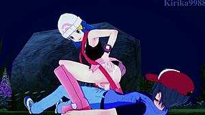 Dawn Hikari and Gloria Yuuri Intense Pokemon Sex