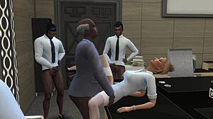 Secretary gangbang in the sims office.