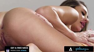 Soft Massage Turns Intense Lesbian Encounter for Brunettes