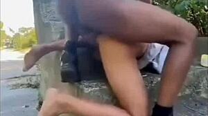 gave it to the huge black cock guy in abandoned lot, almost caught