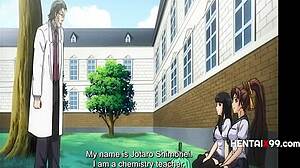 Man, this pervy teacher blackmails campus lesbians in uncensored Japanese hentai!
