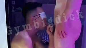 handsome asian gay couple fucking bareback in homemade scene