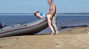 lady tourist meets boatman for an unexpected steamy encounter on the open water.