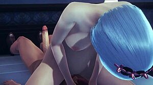 re zero hentai with rem in intense japanese anime banging