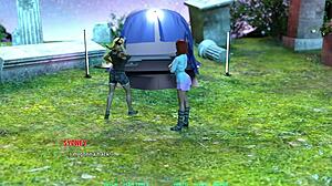 She says, Watch this hot black-haired babe in a sexy outfit get creampied by a huge big cock during their 3D game session.